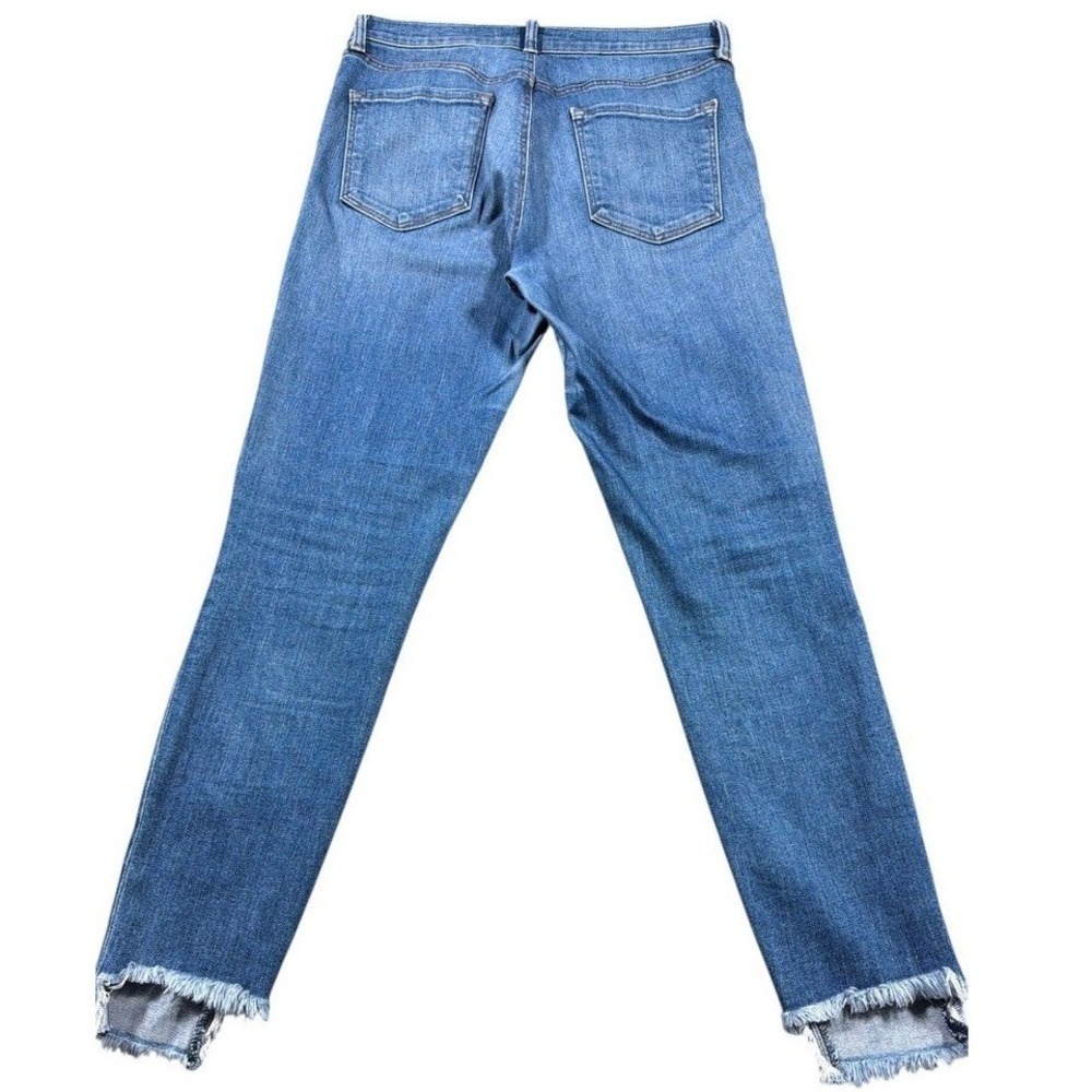 FRAME Le‎ Garcon Crop Jeans Womens 28 Blue Distressed Raw Hem Straight Leg Denim - Picture 2 of 12